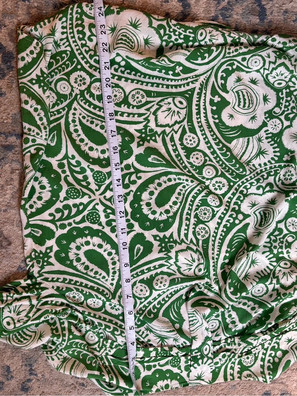 Anthropologie Maeve Green & White Paisley Print Blouse – Size Small - Picture 10 of 10